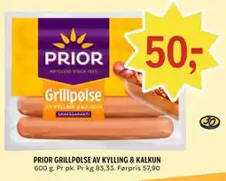 Coop Prix PRIOR GRILLPØLSE AV KYLLING & KALKUN tilbud