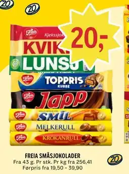 Coop Prix FREIA SMÅSJOKOLADER tilbud
