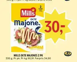 Coop Prix MILLS EKTE MAJONES 2 PK tilbud
