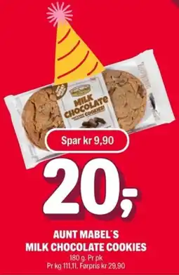 Coop Extra AUNT MABEL'S Milk chocolate cookies tilbud