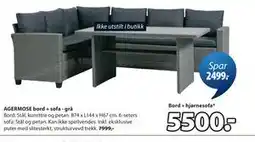 JYSK AGERMOSE bord + sofa - grå tilbud