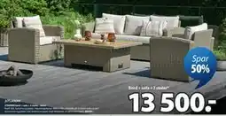 JYSK STAVERN bord + sofa + 2 stoler - natur tilbud