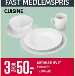 Europris SERVISE HVIT, Medlemspris tilbud