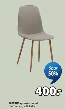 JYSK BISTRUP spisestol - sand tilbud