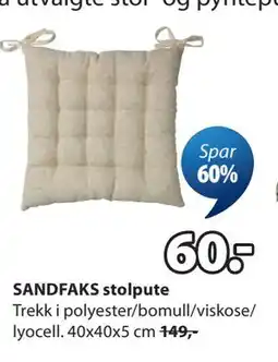 JYSK SANDFAKS stolpute tilbud