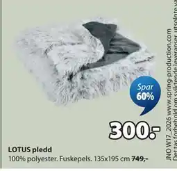 JYSK LOTUS pledd tilbud