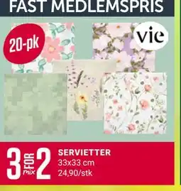 Europris SERVIETTER, Medlemspris tilbud