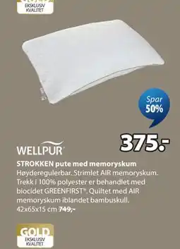 JYSK STROKKEN pute med memoryskum tilbud