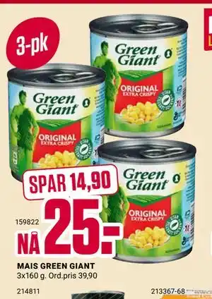 Europris MAIS GREEN GIANT tilbud