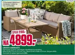 Europris LØKKEN HJØRNESOFA tilbud