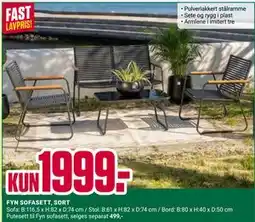 Europris FYN SOFASETT, SORT tilbud