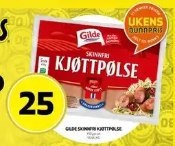 Bunnpris Gilde Skinnfri Kjøttpølse tilbud