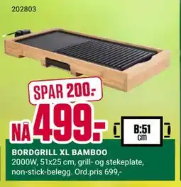 Europris BORDGRILL XL BAMBOO tilbud