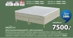 JYSK NEVLA kontinentalseng sand-91 + KOLA overmadrass tilbud