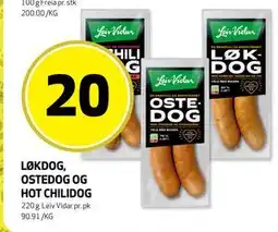 Bunnpris LØKDOG, OSTEDOG OG HOT CHILIDOG tilbud