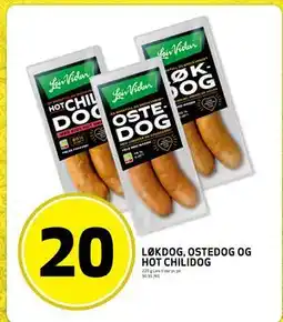 Bunnpris LØKDOG, OSTEDOG OG HOT CHILIDOG tilbud