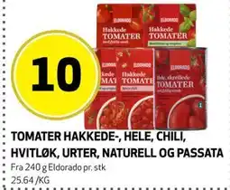 Bunnpris TOMATER HAKKEDE-, HELE, CHILI, HVITLØK, URTER, NATURELL OG PASSATA tilbud