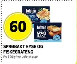 Bunnpris SPRØBAKT HYSE OG FISKEGRATENG tilbud