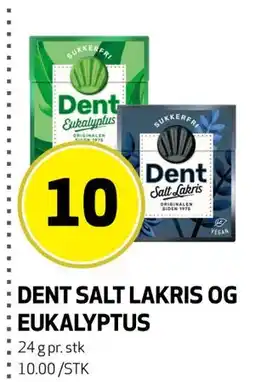 Bunnpris DENT SALT LAKRIS OG EUKALYPTUS tilbud