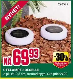 Europris UTELAMPE SOLCELLE tilbud