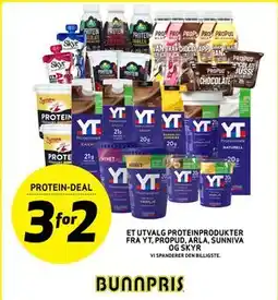Bunnpris ET UTVALG PROTEINPRODUKTER FRA YT, PROPUD, ARLA, SUNNIVA OG SKYR tilbud