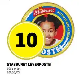 Bunnpris STABBURET LEVERPOSTEI tilbud