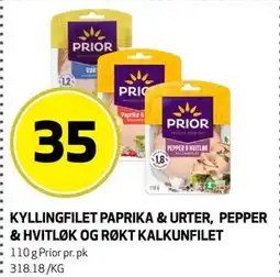 Bunnpris KYLLINGFILET PAPRIKA & URTER, PEPPER & HVITLØK OG RØKT KALKUNFILET tilbud