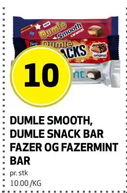 Bunnpris DUMLE SMOOTH, DUMLE SNACK BAR FAZER OG FAZERMINT BAR tilbud