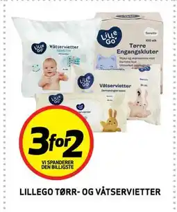 Bunnpris LILLEGO TØRR- OG VÅTSERVIETTER tilbud