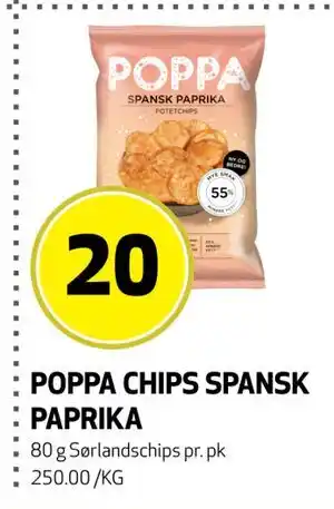 Bunnpris POPPA CHIPS SPANSK PAPRIKA tilbud