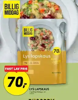 Bunnpris LYSLAPSKAUS tilbud