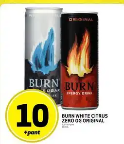 Bunnpris BURN WHITE CITRUS ZERO OG ORIGINAL tilbud