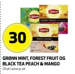 Bunnpris GRØNN MINT, FOREST FRUIT OG BLACK TEA PEACH & MANGO tilbud