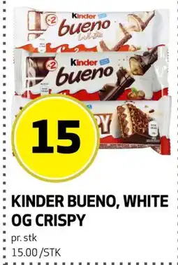 Bunnpris KINDER BUENO, WHITE OG CRISPY tilbud
