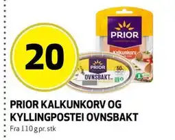 Bunnpris PRIOR KALKUNKORV OG KYLLINGPOSTEI OVNSBAKT tilbud