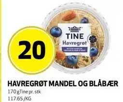 Bunnpris HAVREGRØT MANDEL OG BLÅBÆR tilbud