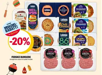 Coop Extra Ferske burgere tilbud