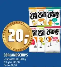 Coop Obs Sørlandschips tilbud