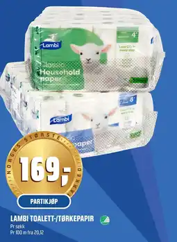 Coop Obs Lambi toalett-/tørkepapir tilbud