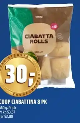 Coop Obs Coop ciabattina 8 pk tilbud