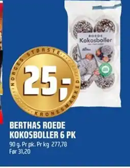 Coop Obs Berthas roede kokosboller 6 pk tilbud