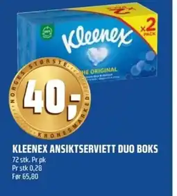 Coop Obs Kleenex ansiktserviett duo boks tilbud