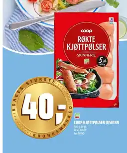 Coop Obs Coop kjøttpølser u/skinn tilbud