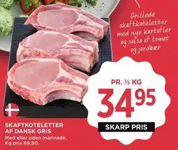 Meny Skaftkoteletter af dansk gris tilbud