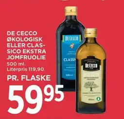 Meny De cecco økologisk eller clas- sico ekstra jomfruolie tilbud