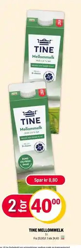 Coop Extra Tine mellommelk tilbud