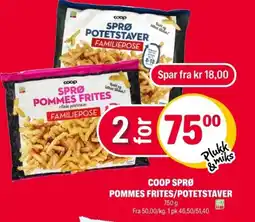 Coop Extra Coop sprø pommes frites/potetstaver tilbud