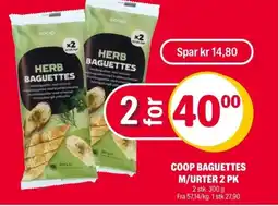 Coop Extra Coop baguettes m/urter 2 pk tilbud