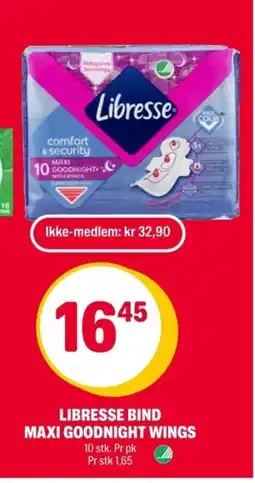 Coop Extra Libresse bind maxi goodnight wings tilbud