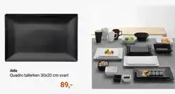 Kitch'n Aida Quadro tallerken 30x20 cm svart tilbud